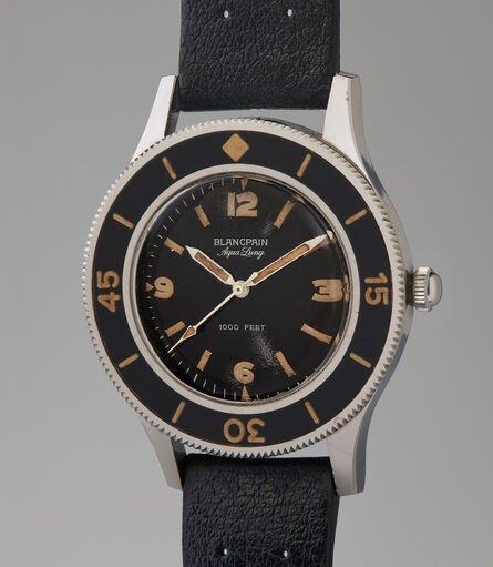 Blancpain, ‘A very rare and well-preserved stainless steel automatic diver’s wristwatch with center seconds and rotating bezel’, Circa 1958
