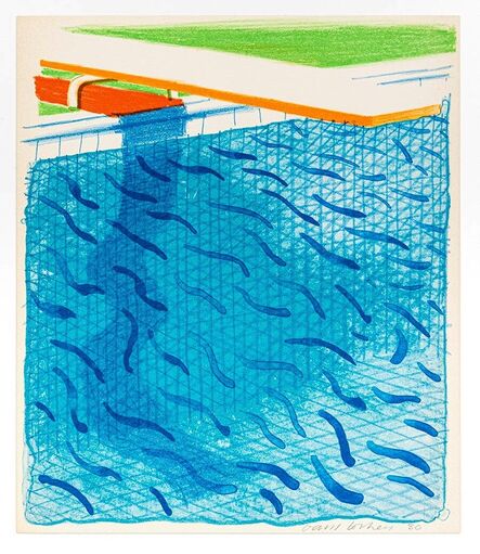 David Hockney, ‘Pool Made with Paper and Blue Ink for Book’, 1980