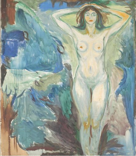 Edvard Munch, ‘Standing Nude Against Blue Background’, 1925-1930