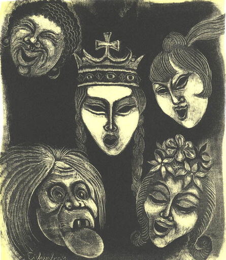 Fritz Eichenberg, ‘Masks, set of 2’, ca. 1945