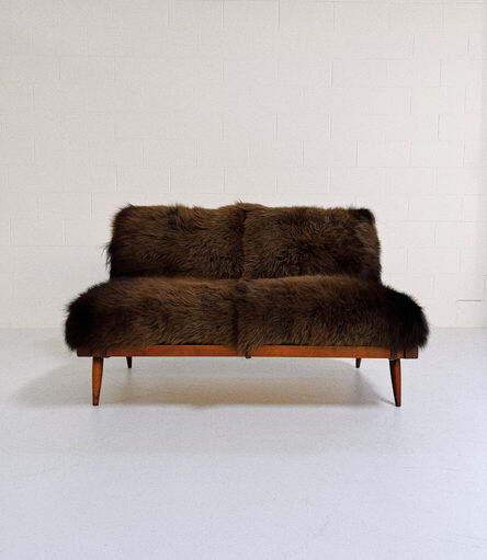 George Nakashima, ‘Settee with American Bison Hide Cushions’, 1954