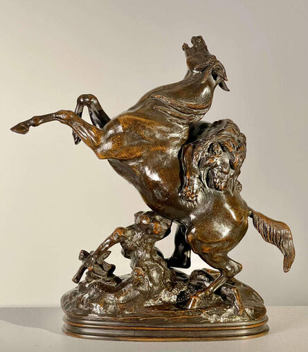 Antoine-Louis Barye, ‘Horse Surprised by a Lion’, 1833