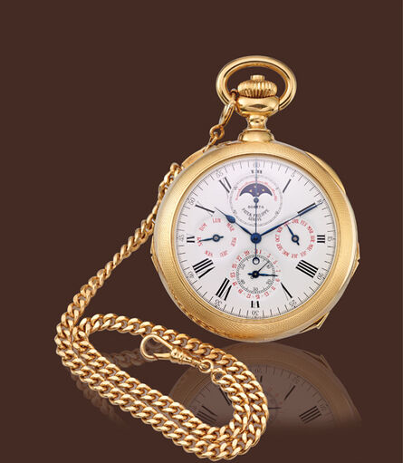Patek Philippe, ‘Yellow gold grand complication pocket watch split seconds minute repeater clockwatch’