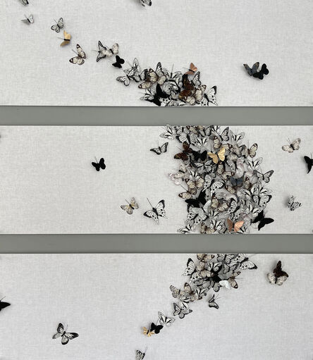 Juan Carlos Collada, ‘Untitled Triptych (Neutral Butterflies)’, 2020