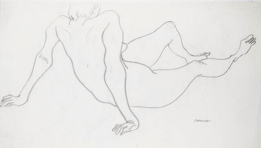 Nude lying down