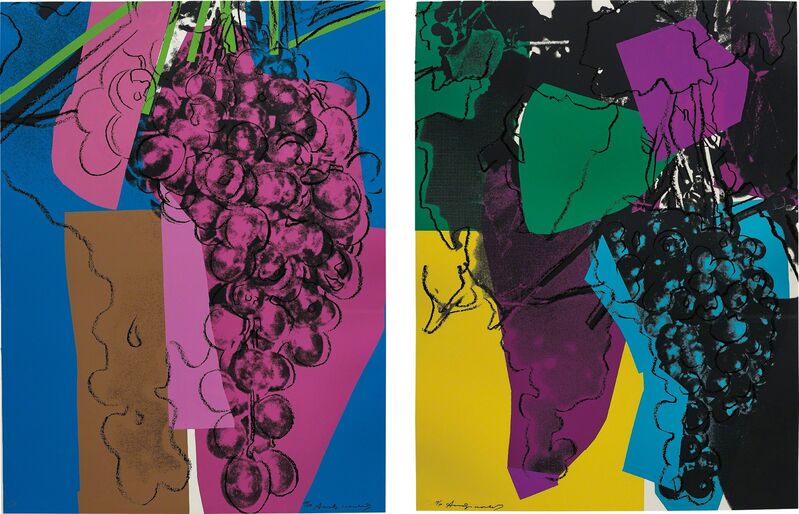 Andy Warhol, ‘2 works; (i-ii) Grapes’, 1979, Drawing, Collage or other Work on Paper, Screenprint on Strathmore Bristol paper, Phillips