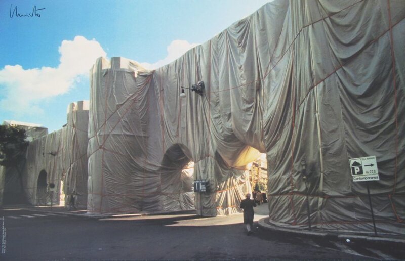 Christo and Jeanne-Claude, ‘The Wall - Wrapped Roman Wall’, 1974, Print, Photographic print on paper, Samhart Gallery