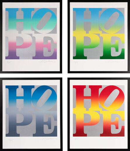 Robert Indiana, ‘'Four Seasons of Hope Silver' Set of Four’, 2012