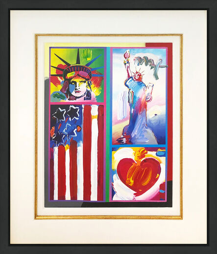 Peter Max, ‘TWO LIBERTIES, FLAG AND HEART’, 2006