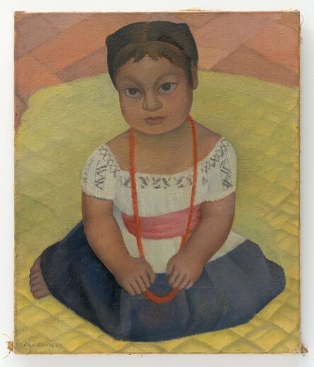 Diego Rivera, ‘Kneeling Child on Yellow Background (Mexican Girl-Child)’, 1927