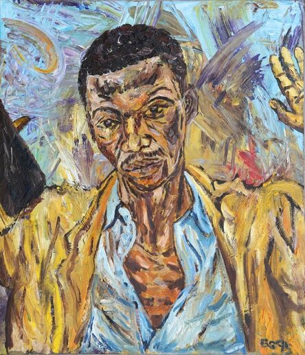 George Gittoes, ‘First portrait in oil for 'The Preacher'’, 1995