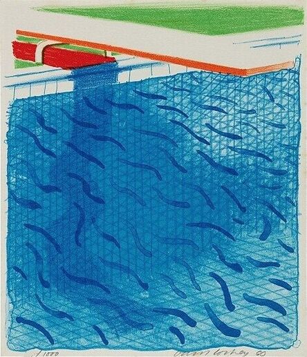 David Hockney, ‘Pool Made With Paper and Blue Ink’, 1980