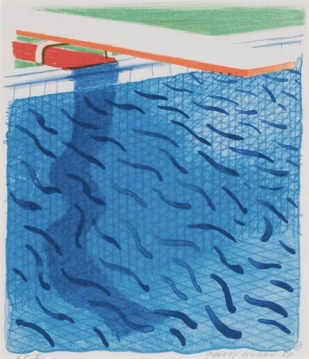 David Hockney, ‘Pool Made with Paper and Blue Ink for Book’, 1980