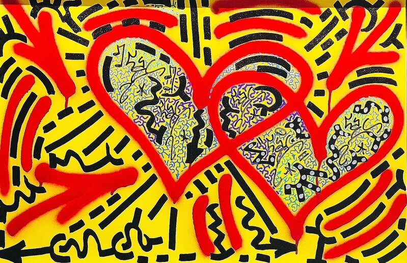 LA II (Angel Ortiz), ‘Yellow Heart’, 2018, Painting, Spray paint and marker on canvas, Lawrence Fine Art