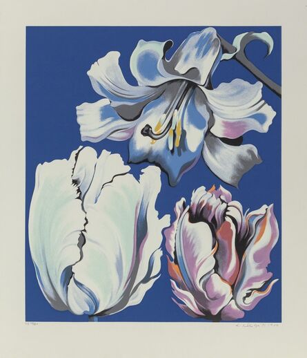 Lowell Nesbitt, ‘Flowers on Blue’, 1980