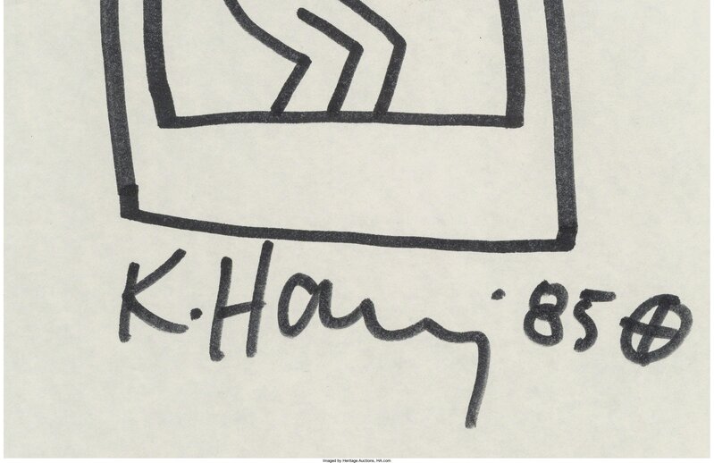 Keith Haring, ‘Untitled (Figure in a box)’, 1985, Other, Marker on paper, Heritage Auctions
