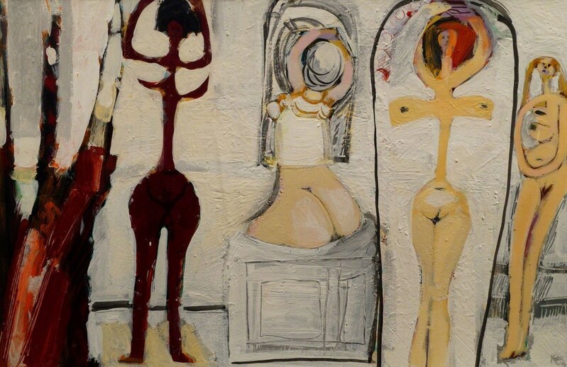 Cosmas Xenakis, ‘Girls’, Painting, Acrylic, signed indistinctly, Roseberys