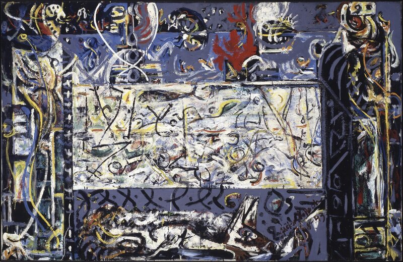 Jackson Pollock, ‘Guardians of the Secret’, 1943, Painting, Oil on canvas, San Francisco Museum of Modern Art (SFMOMA) 