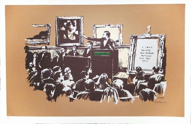 Banksy, ‘Morons (Sepia) ’, 2007, Print, Screenprint on wove paper, signed and numbered, Pop Fine Art