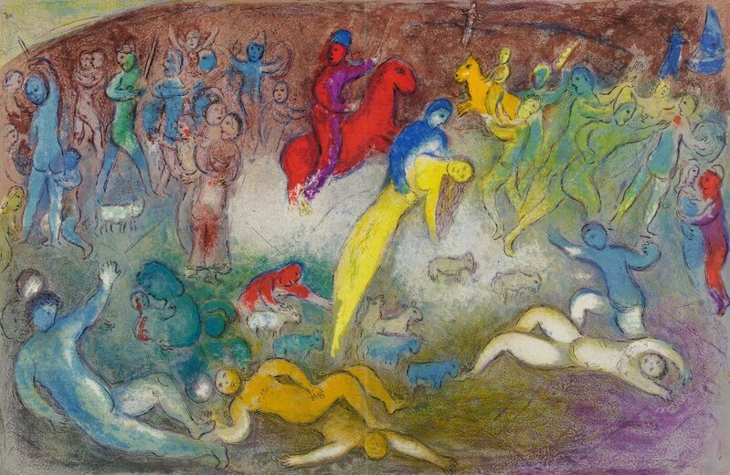 Marc Chagall, ‘Chloe is Carried Off by the Methymneans’, 1962, Print, Lithograph, Christopher-Clark Fine Art