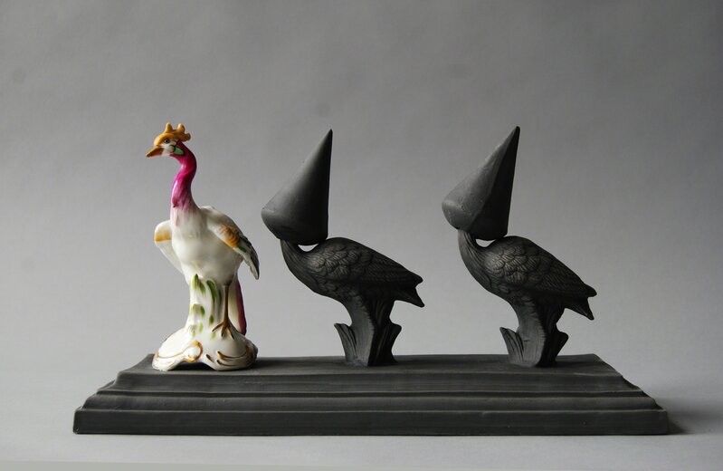 Matt Smith (British), ‘Storks’, 2018, Sculpture, Black Parian and Porcelain mix with Found Ceramic, Cynthia Corbett Gallery
