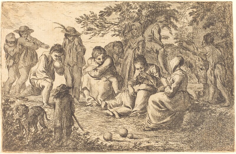 Pierre Parrocel, ‘Children with Donkey and Dog in a Clearing’, 1825, Print, Etching, National Gallery of Art, Washington, D.C.