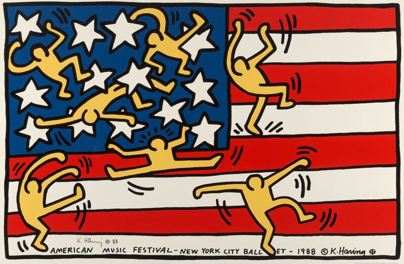 Keith Haring, ‘American Music Festival-New York City Ballet’, 1988, Print, Offset lithograph in colors on wove paper, Heritage Auctions