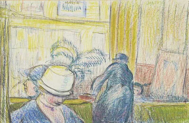 Martin Bloch, ‘Cafe Scene, Berlin’, c.1920s, Drawing, Collage or other Work on Paper, Coloured crayon on wove paper, Roseberys