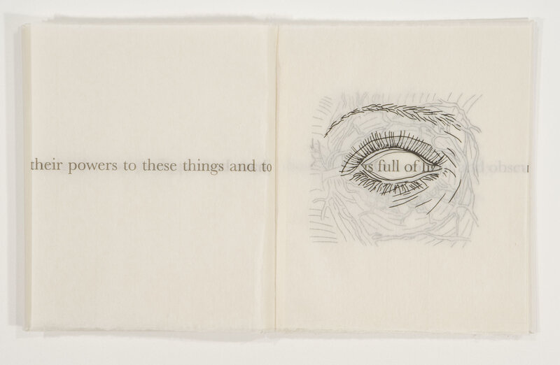 Kiki Smith, ‘The Vitreous Body ’, 2001, Books and Portfolios, Hand-printed 46 page bound book with 19 heliorelief woodcut images with die-cut areas and polymer printed text by Parmenides of Elea, Graphicstudio USF