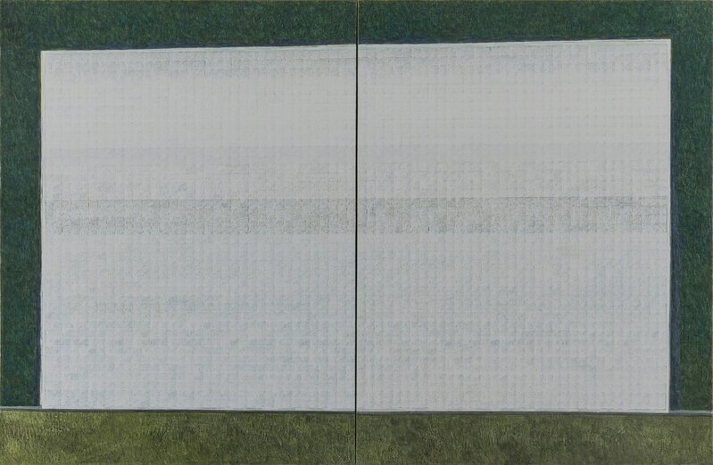 Zeng Hong 曾宏, ‘White Blocks on Green’, 2013, Painting, Acrylic on Canvas, Gallery Yang