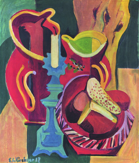 Ernst Ludwig Kirchner, ‘Stilleben mit Krügen und Kerze (Still-life with Jugs and Candle)’, 1918