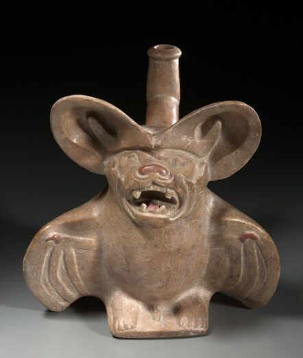 Central Andes, North Coast, Moche people, Early Intermediate period, ‘Mastiff (Dog-Faced) Bat Vessel’, 200-850