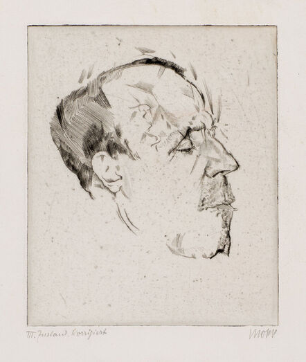 Max Oppenheimer, ‘Heinrich Mann (writer, 1871-1950), head in profile to the right.’, 1913