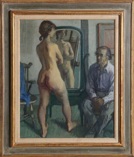 Moses Soyer, ‘H.G. (Harry Gottlieb) with Standing Nude’, ca. 1950