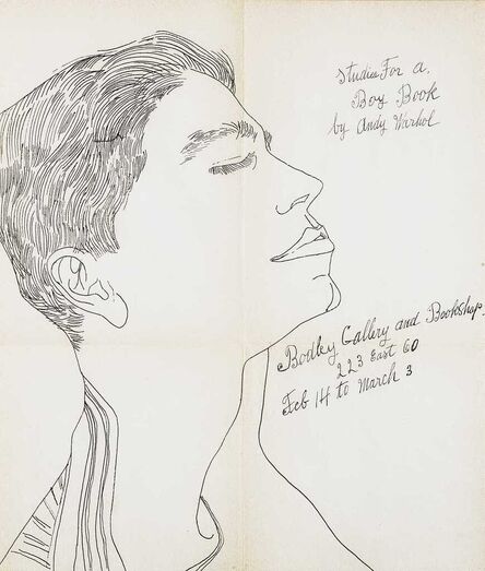 Andy Warhol, ‘Studies For A Boy Book (Bodley Gallery Announcement)’, c.1959
