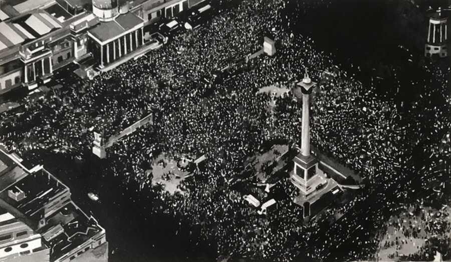Protest Crowd, London (Trump Protest, Trafalgar Square, July 2018)