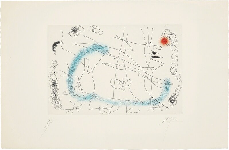 Joan Miró, ‘Strip-Tease in Blue’, 1959, Print, Etching and aquatint in colors, on Rives BFK paper, with full margins, Phillips