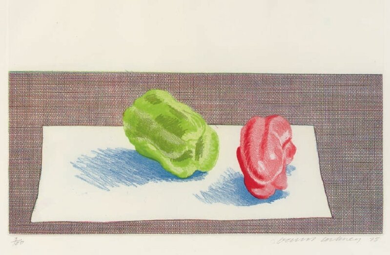 David Hockney, ‘Two Peppers (signed)’, 1973, Print, Signed etching, Dominic Guerrini