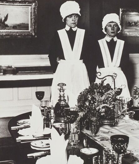 Bill Brandt, ‘Parlourmaid and under-parlourmaid ready to serve dinner’, 1936