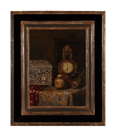 Max Schödl, ‘Still Life with Clock, Satsuma Jar, and Mandolin’, 1897