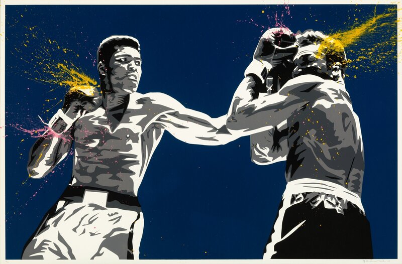 Mr. Brainwash, ‘Muhammad Ali (Life is Wonderful) (Blue)’, 2008, Print, Screenprint in colors with acrylic hand-embellishments on wove paper, Heritage Auctions