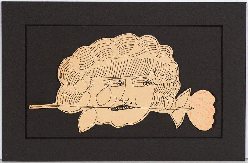 Andy Warhol, ‘Portrait of Hermione Gingold’, 1953/4, Drawing, Collage or other Work on Paper, Original black and pink ink on paper, Caviar20