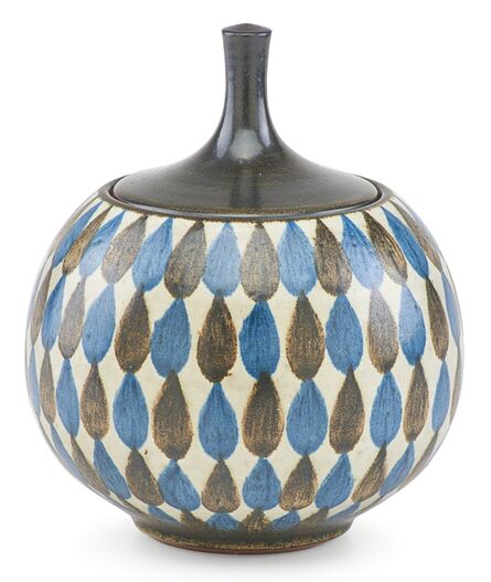 Harrison McIntosh, ‘Covered jar with teardrop pattern, Claremont, CA’, late 20th C.