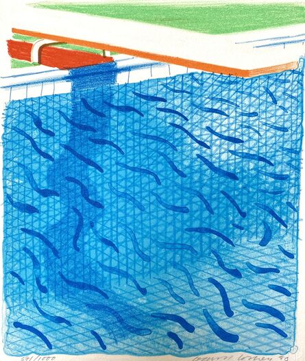 David Hockney, ‘Pool Made with Paper and blue ink’, 1980