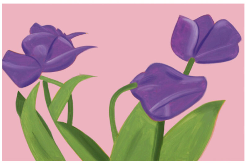 Alex Katz, ‘Purple Tulips 1’, 2021, Painting, Archival pigment inks on Innova Etching Cotton Rag 315 gsm, Huue Contemporary