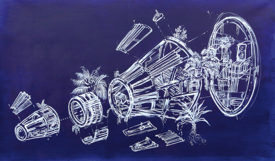 Tropical Mercury Capsule Diagram (from the series 'Tropical Space Projects')