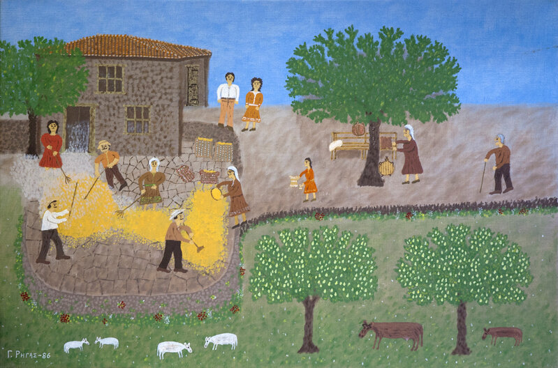 Giorgos Rigas, ‘Corn Winnowing’, 1986, Painting, Oil on linen, C. Grimaldis Gallery