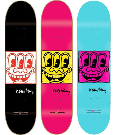 Keith Haring, ‘TV Face Skateboard Set of 3’, 2013