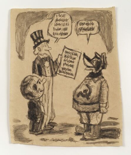 James Castle, ‘Untitled (Cartoon, Uncle Sam)’, n.d.