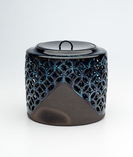 Hisaaki Kamei, ‘Water container (mizuzashi) with shippo design openwork and lacquer lid’, ca. 2019